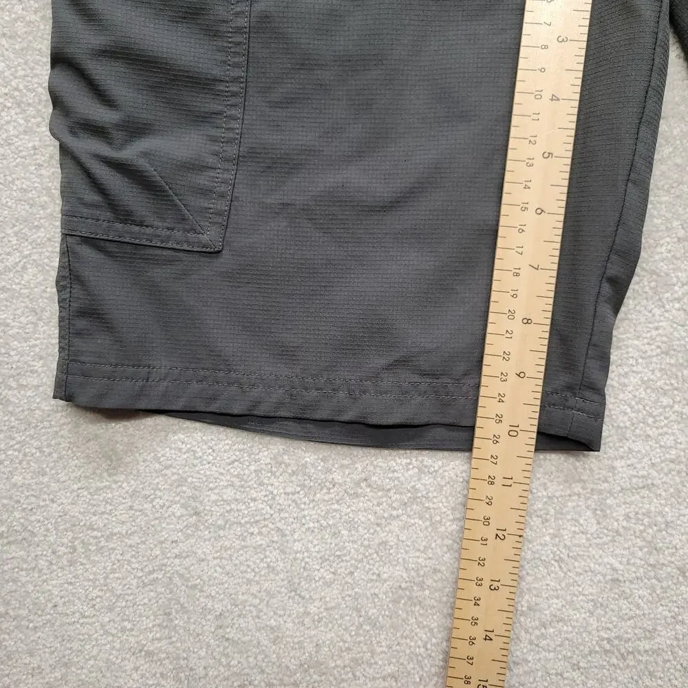 Columbia Mens Cargo Shorts Gray Omni-Shade UPF Regular Fit Size 32 11 Inseam